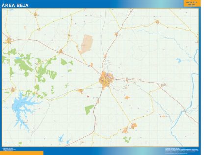 Mapa Beja área urbana enmarcado plastificado