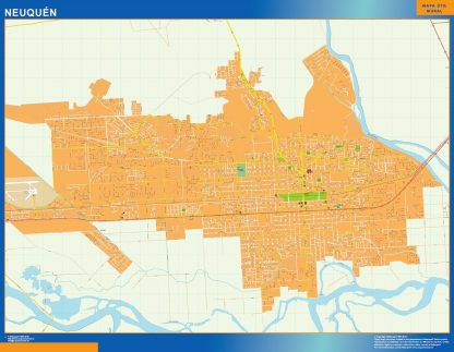 Mapa Neuquen en Argentina enmarcado plastificado