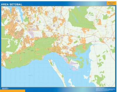 Mapa Setubal área urbana enmarcado plastificado