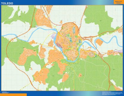 Mapa Toledo callejero enmarcado plastificado