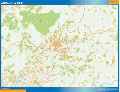 Mapa Vila Real área urbana enmarcado plastificado