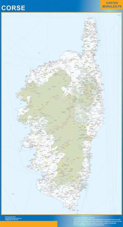 Region Corse enmarcado plastificado