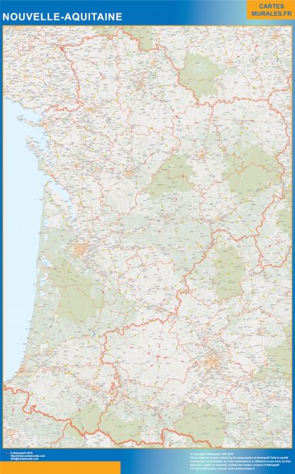 Region Nouvelle Aquitaine enmarcado plastificado