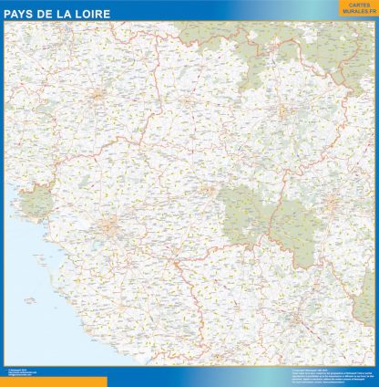 Region Pays de la Loire enmarcado plastificado