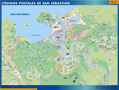 San Sebastian códigos postales enmarcado plastificado